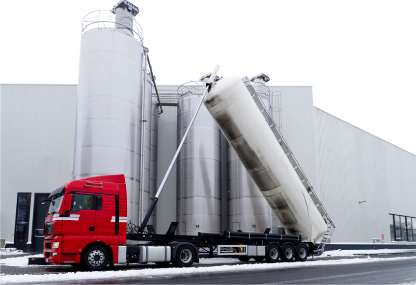 Silo & Silo Feeding System - Trailer Truck Clipart (847x581), Png Download