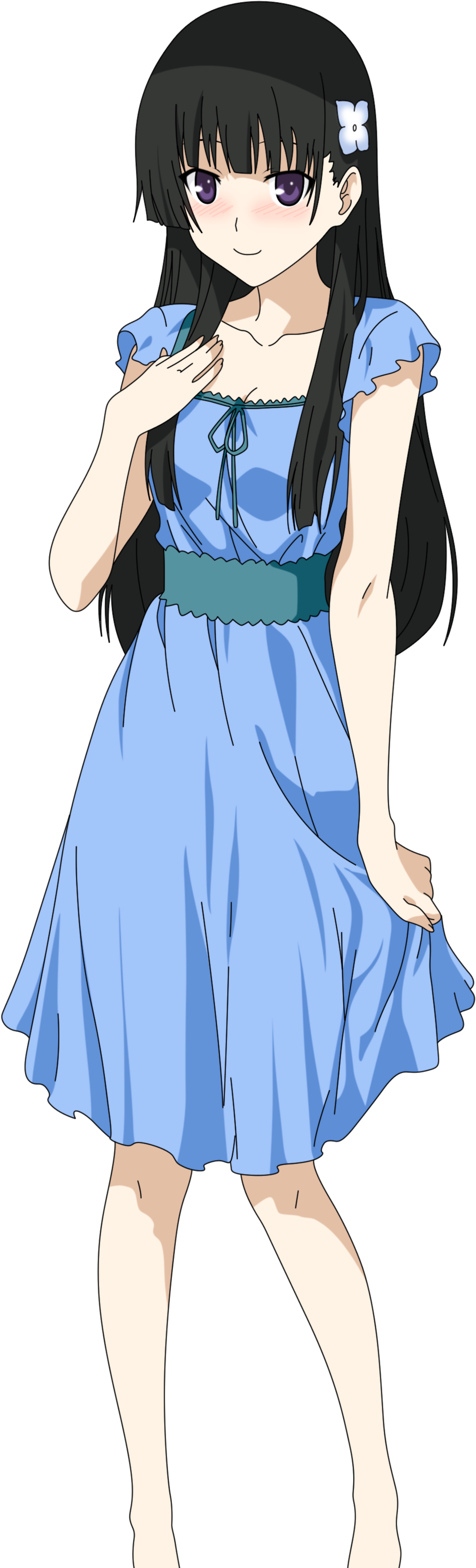Download Png - Rea Sankarea Blue Dress Clipart (1133x3177), Png Download