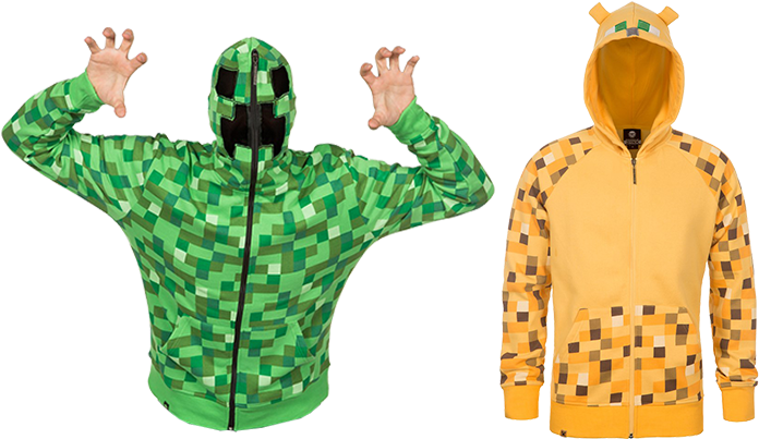 A More Relaxed Dresscode Than A Full-on Costume Might - Minecraft Creeper Hoodie Clipart (748x421), Png Download