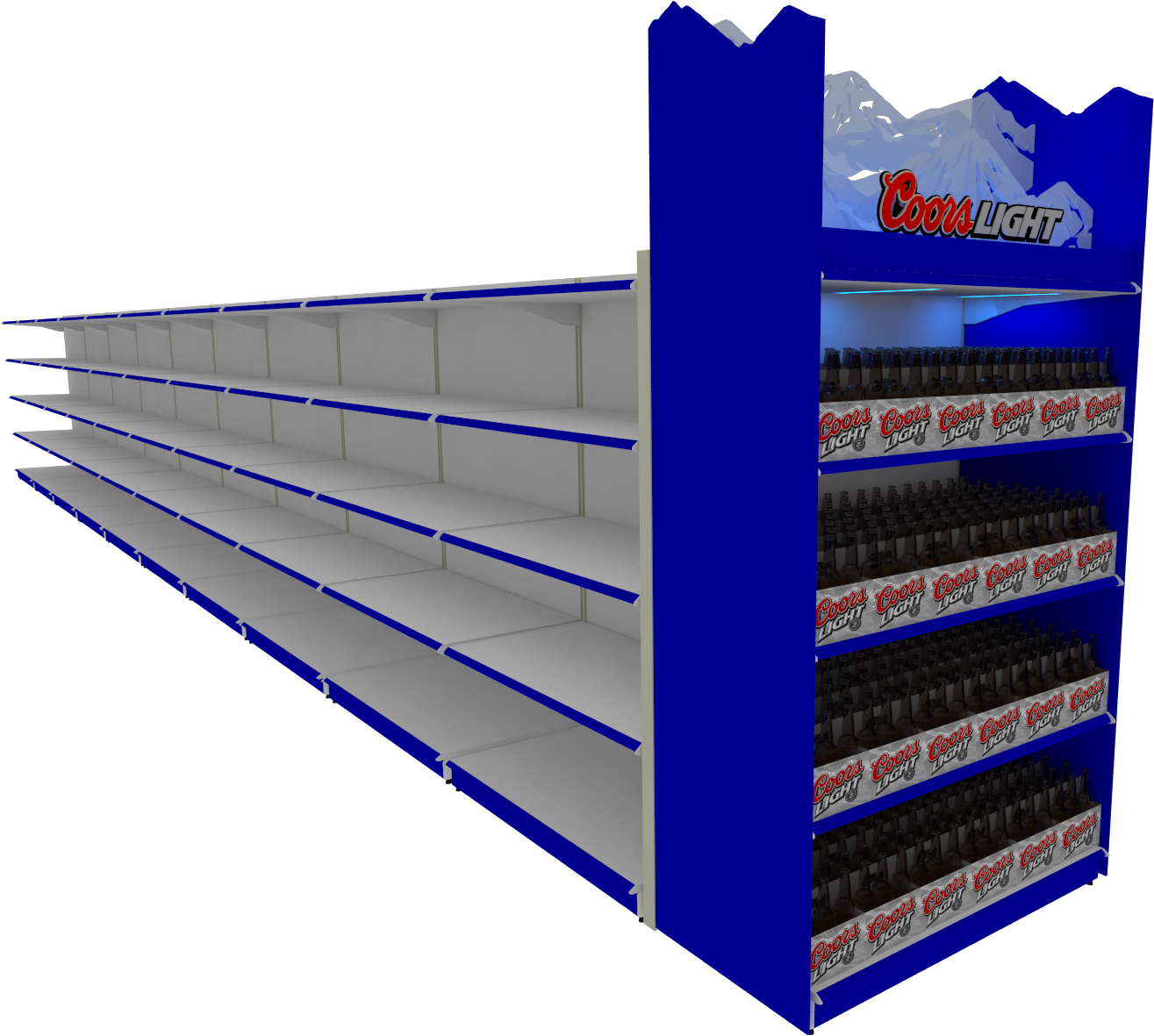 Coors Light Supermarket End Cap - Shelf Clipart (1315x1181), Png Download