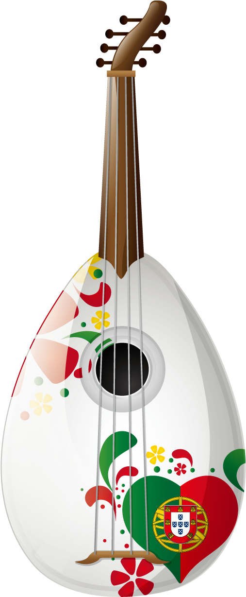Guitar Folk Vector Ukulele Portugal Free Transparent - Portugal Flag Clipart (600x1236), Png Download
