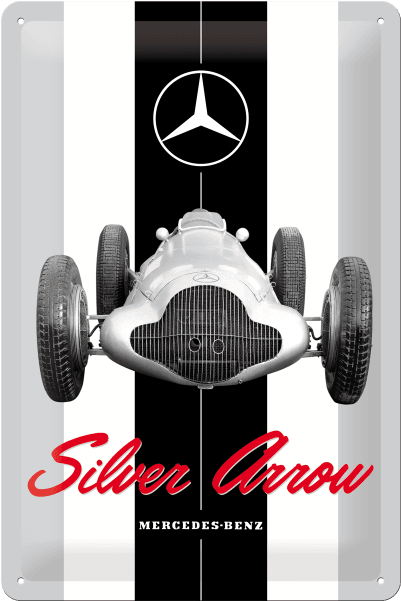 Nostalgic Art Tin Sign Mercedes Benz Silver Arrow 20 - Amg Clipart (600x600), Png Download