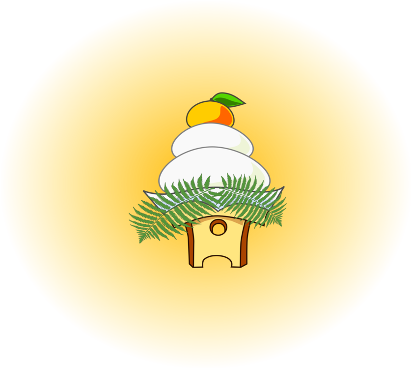 Kagami Mochi Japanese Cuisine Rice Dango - Kagami Mochi Clipart - Png Download (839x750), Png Download