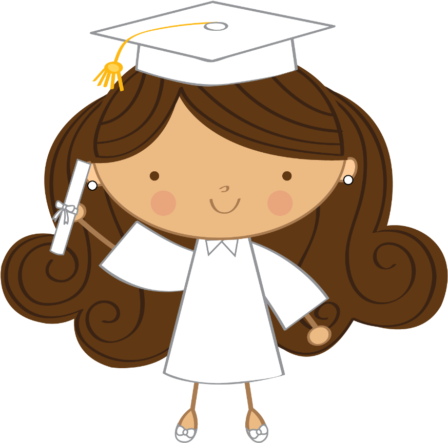 Graduation Clipart Scrapbook - Graduate Girl Cartoon Png Transparent Png (900x900), Png Download