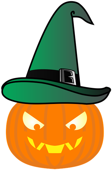 Pumpkin Witch's Hat Green Hat Halloween Fear - ผี ฟักทอง Clipart (504x720), Png Download