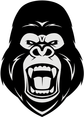 Printed Vinyl Angry Shouting - Cartoon Angry Gorilla Face Clipart (600x600), Png Download