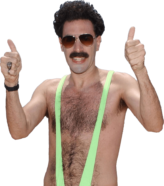 Borat Thumbs Up Bathing Suit - Transparent Borat Png Clipart (577x655), Png Download