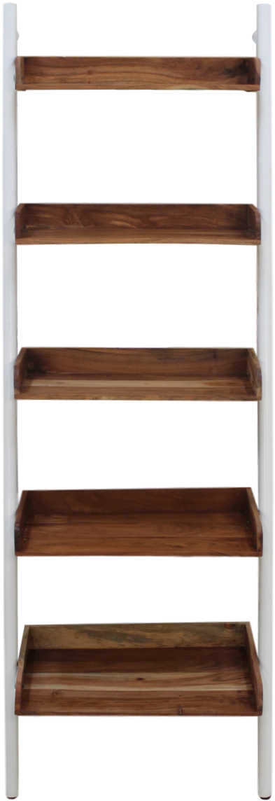 Decorative Ladder - Powdercoated White - Acacia - Bookcase Clipart (617x1366), Png Download