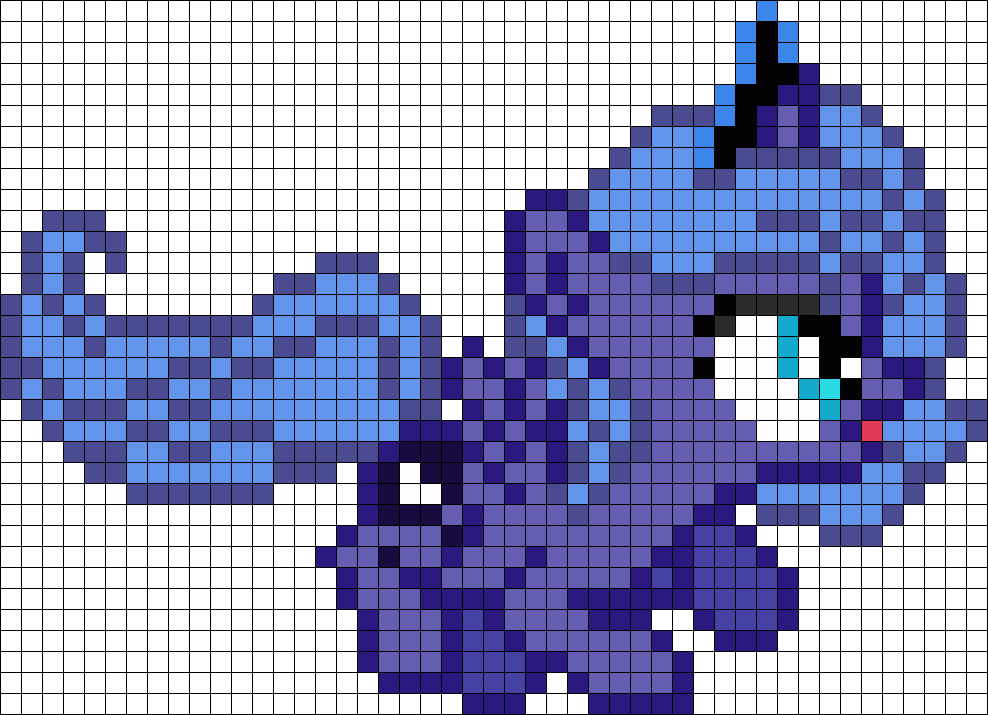 Silly Princess Luna Filly Perler Bead Pattern / Bead - Modele Pixel Art My Little Pony Luna Clipart (988x715), Png Download