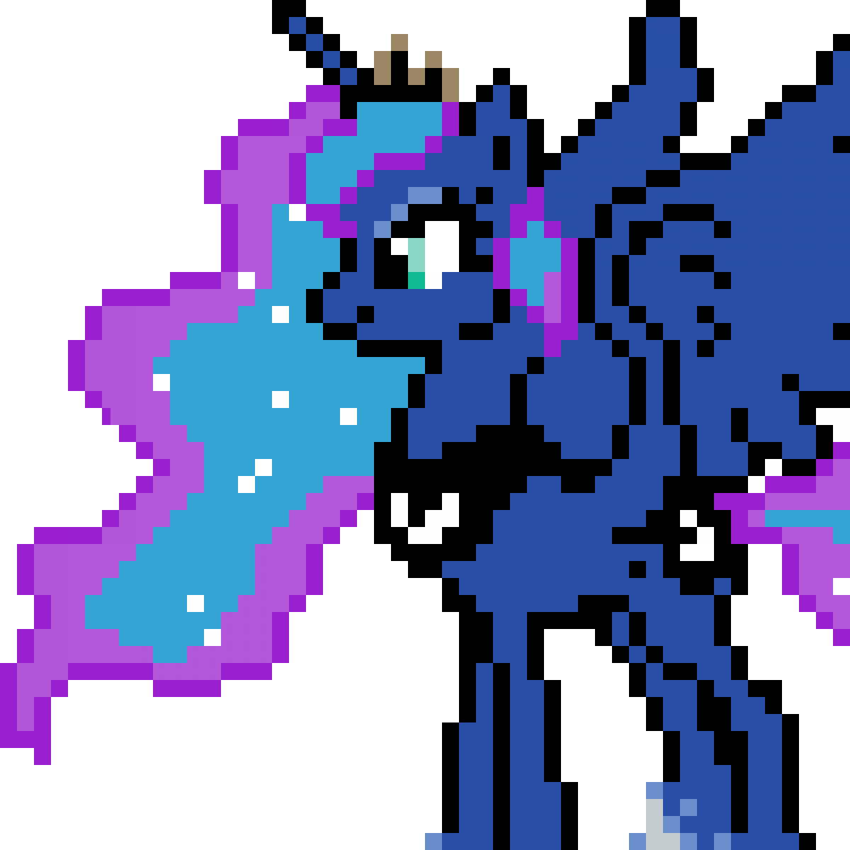 Princess Luna - Hama Beads Pattern My Little Pony Clipart (1200x1200), Png Download