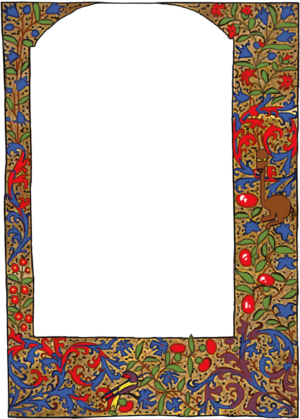 Medieval Border Frame - Medieval Illumination Frame Png Clipart (984x1374), Png Download