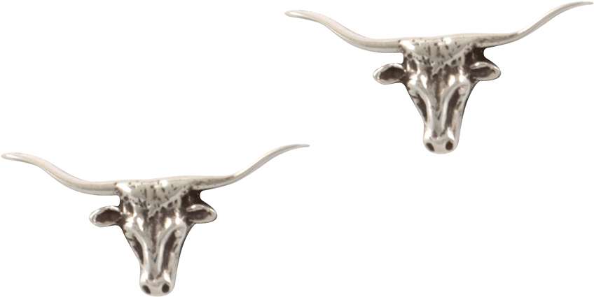 Pinto Ranch Longhorn Silver Cufflinks - Texas Longhorn Clipart (870x1280), Png Download