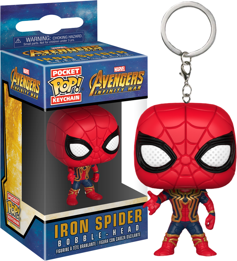 Funko Pop Vinyl - Funko Pop Spiderman Keychain Clipart (762x839), Png Download