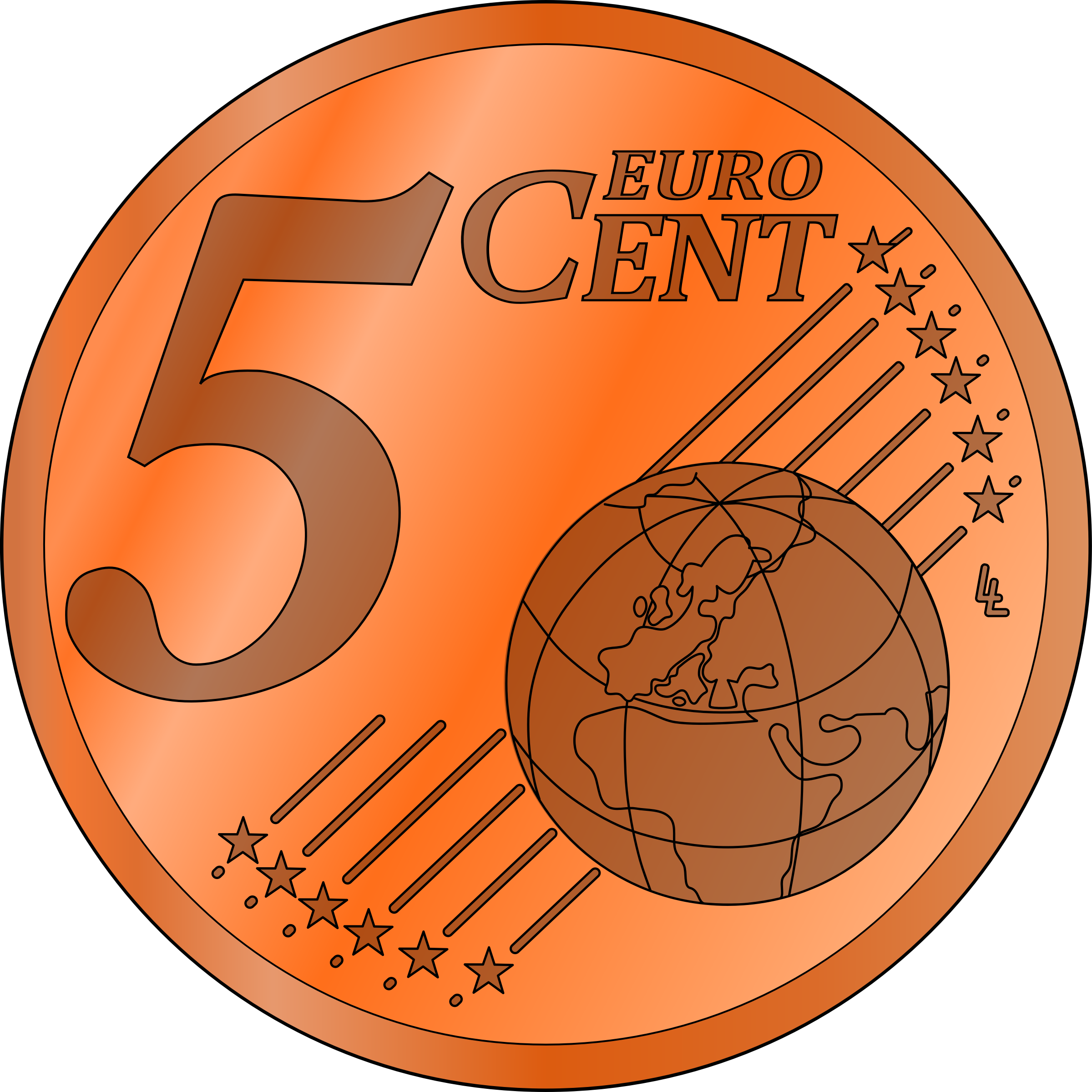 This Free Icons Png Design Of Five Euro Cent - 5 Cent Coin Clipart Transparent Png (2400x2400), Png Download