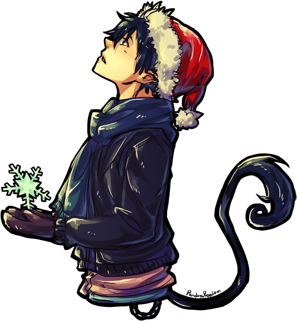#ao No Exorcist #blue Exorcist #rin Okumura #christmas - Rin Okumura Ao No Exorcist Art Clipart (1194x1291), Png Download