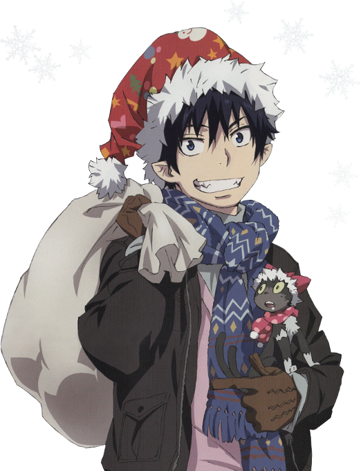 #ao No Exorcist #blue Exorcist #rin Okumura #kuro #christmas - Blue Exorcist Christmas Gif Clipart (522x681), Png Download