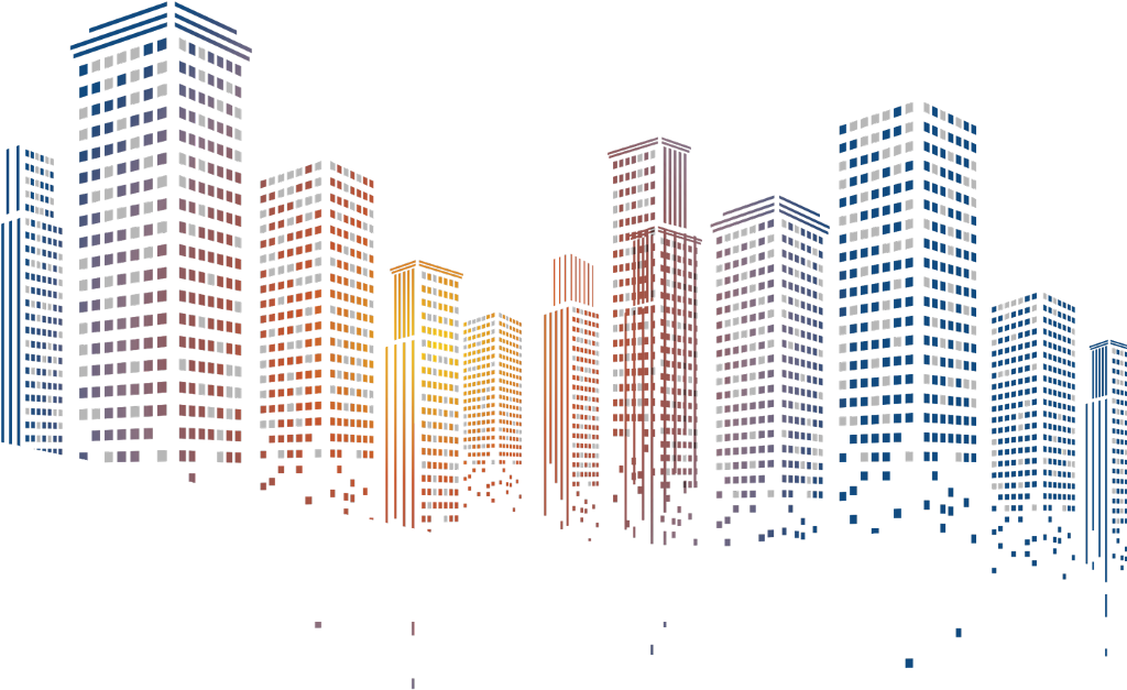 #city #skyscrapers #buildings #ftestickers - Building Background Vector Png Clipart (1024x652), Png Download