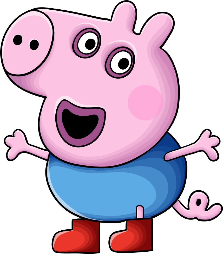 George Peppa Pig Characters - Cartoon Superheroes Easy To Draw Clipart (1002x1780), Png Download