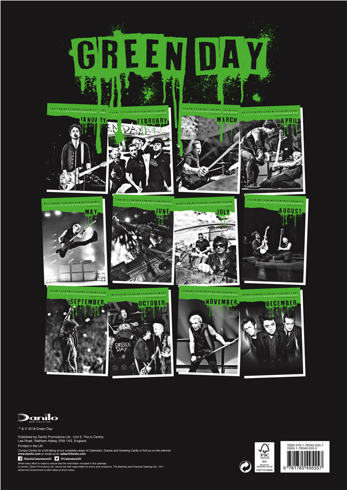 Green Day Calendar 2019 Clipart (1000x1000), Png Download