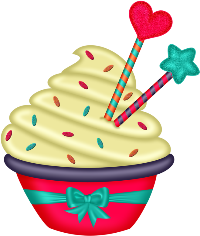 Picture Royalty Free Library Pps Cupcake Png Pinterest - Clip Art Happy Birthday Cupcake Clipart Transparent Png (699x800), Png Download