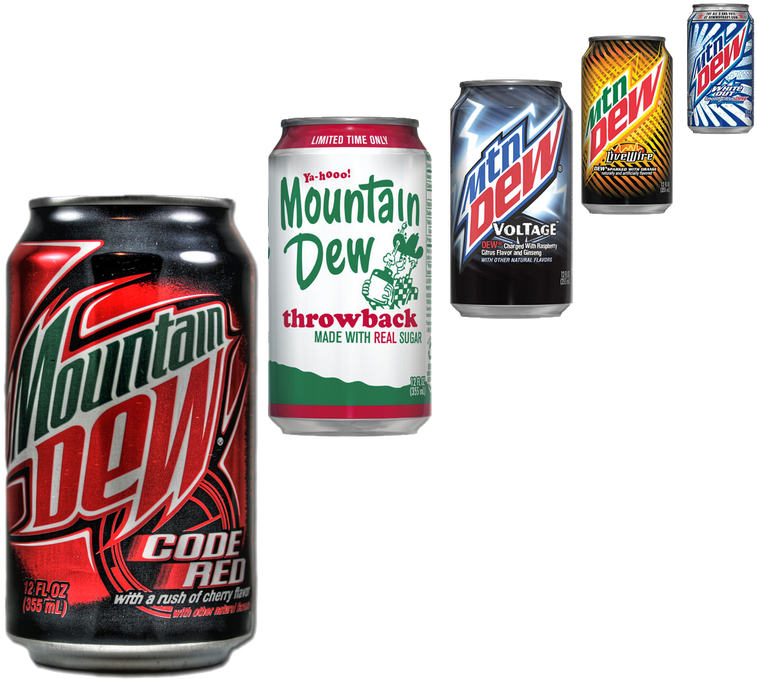Mtn Dew Voltage, Mtn Dew Whiteout, Mtn Dew Codered, - Mtn Dew Code Red Can Clipart (768x768), Png Download