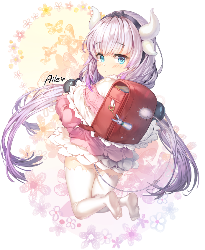 Kanna Kamui Drawn By Aile - Kanna In Tohru Clipart (695x847), Png Download