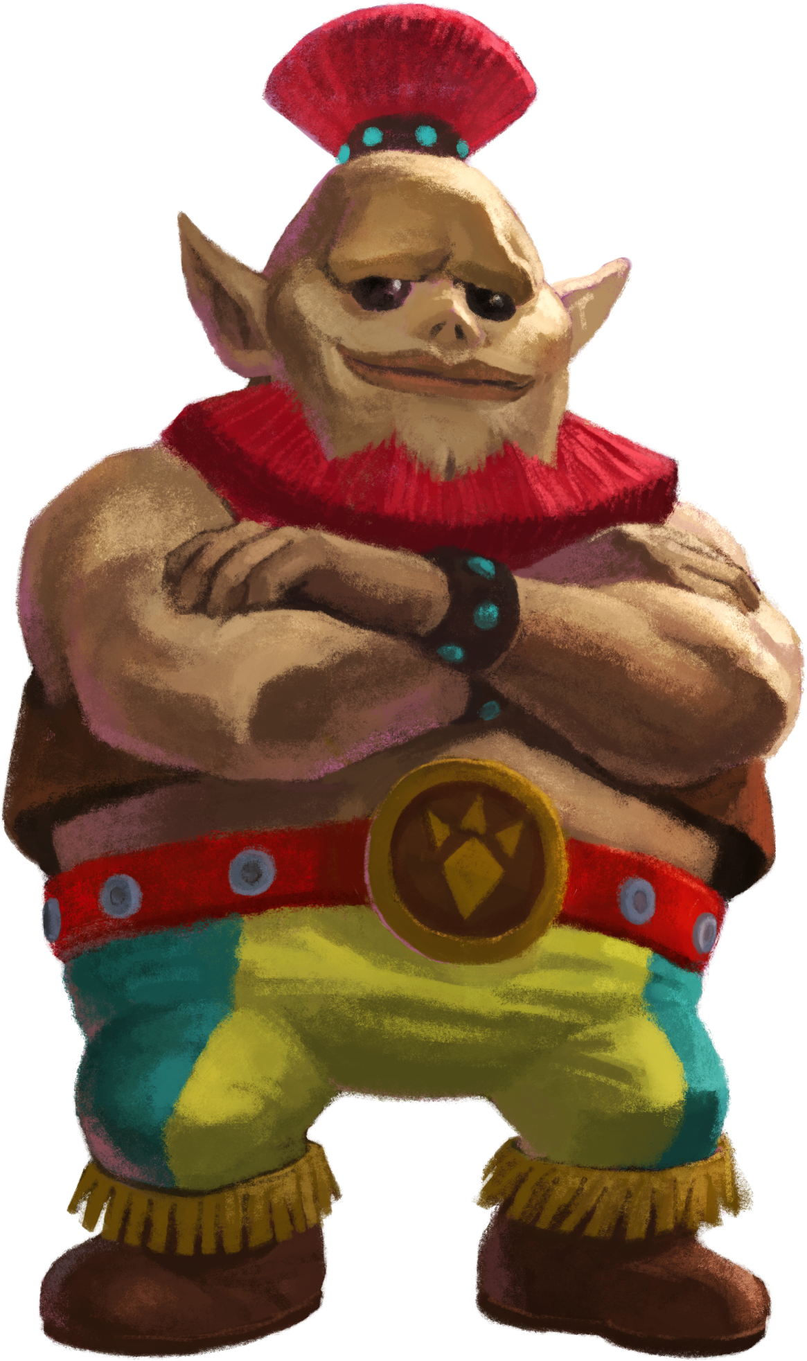 I Believe The Goron Symbol On His Belt Buckle Is Simply - Zelda A Link Between Worlds Sages Clipart (1165x1965), Png Download
