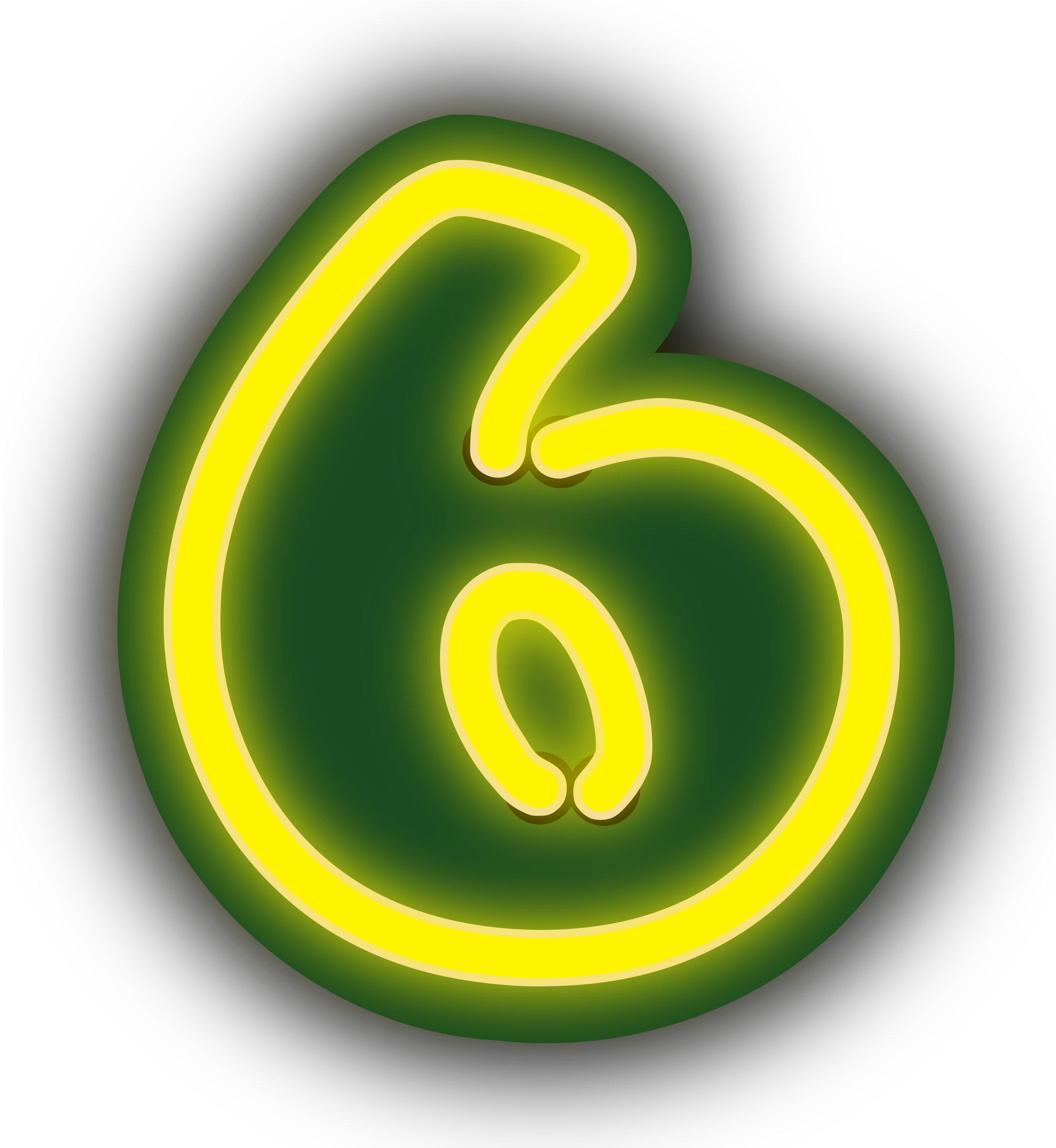 Gold Number Six Png Clipart Image - 6 Number Clip Art Green Transparent Png (2208x2400), Png Download