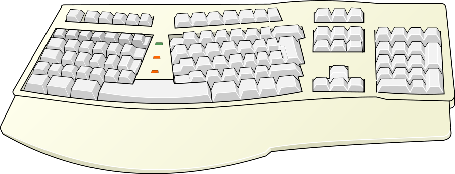 Keyboard 01 Png - Computer Keyboard Clipart (900x345), Png Download