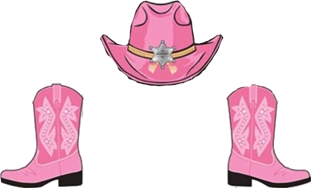 Download #pink #cowgirl #boots #hat - Cowgirl Boots And Hat Clipart