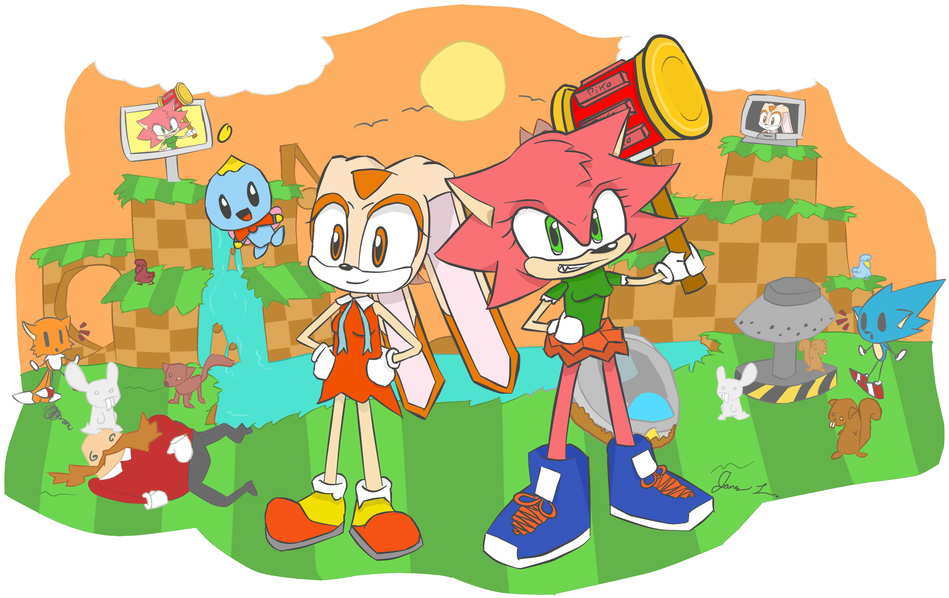 Green Hill Zone Png - Cartoon Clipart (1163x687), Png Download