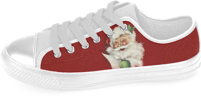 A Beautiful Vintage Santa Claus Men's Classic Canvas - Skate Shoe Clipart (1000x1000), Png Download