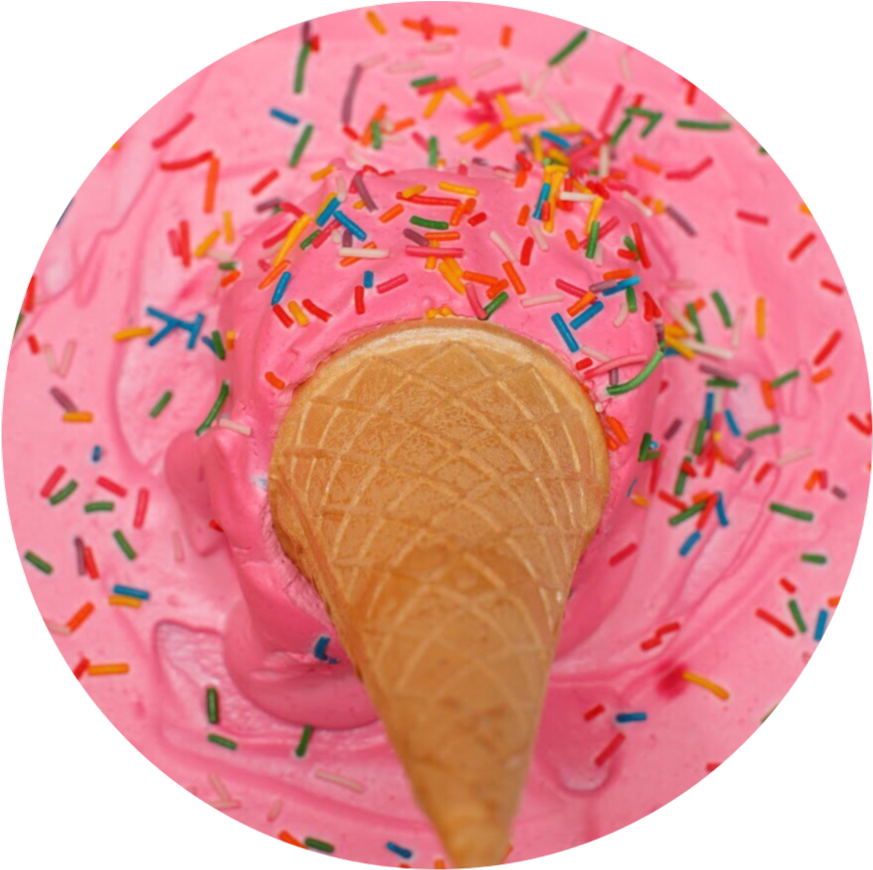 #pink #sprinkles #rainbow #ice #cream #icecream #tumblr - Ice Cream Cone Clipart (1024x1024), Png Download