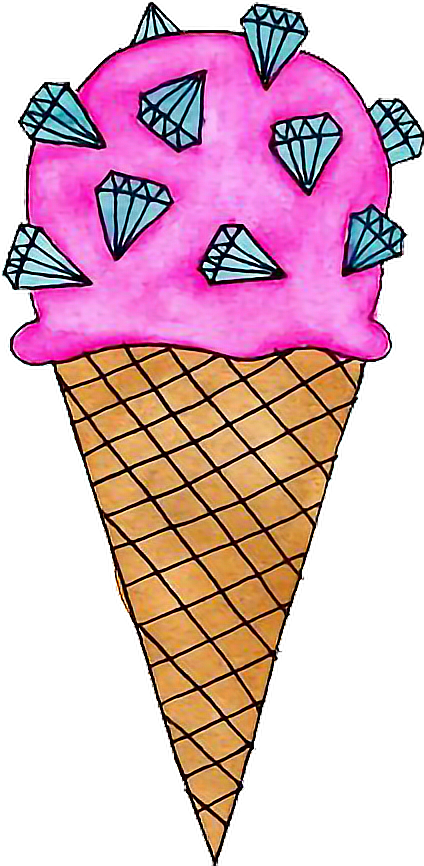 #icecream #blue #tumblr #sticker #png #aesthetic #aesthetictumblr - Drawing Clipart (424x866), Png Download
