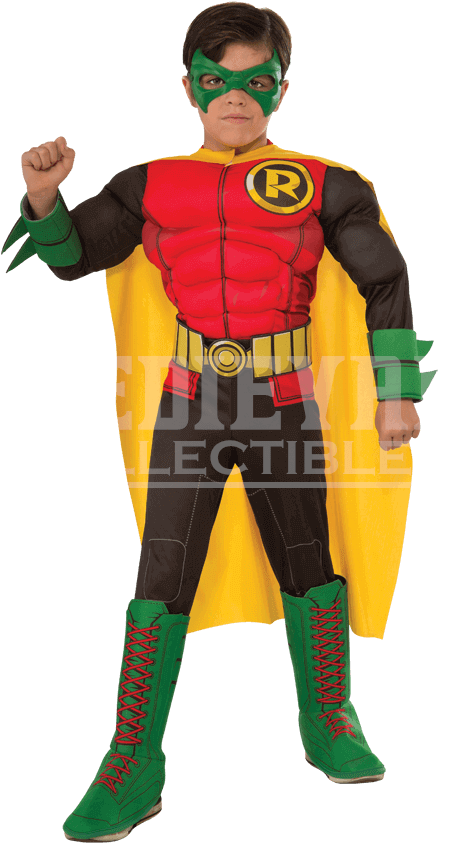 Kids Dc Superheroes Deluxe Robin Costume - Robin Costume Kids Clipart (850x850), Png Download