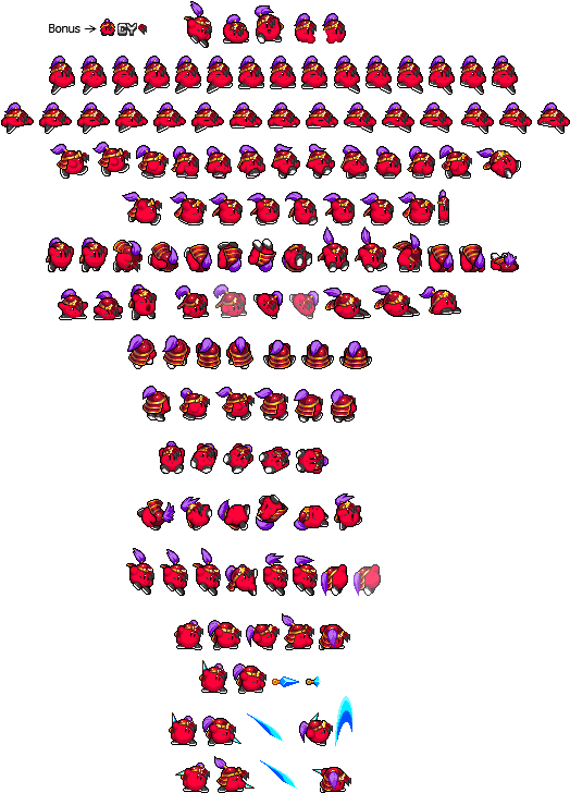 August 26th, 2011, - Red Kirby Sprite Sheet Clipart (527x774), Png Download