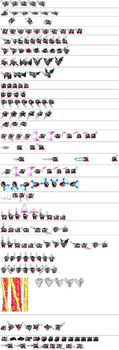 Duncan On Twitter - Dark Meta Knight Sprite Sheet Clipart (409x1200), Png Download