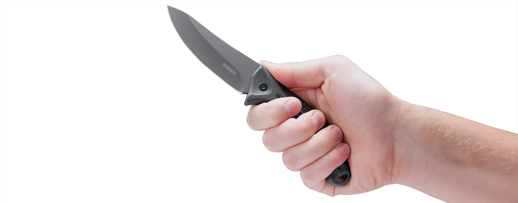 Kershaw Knife - Hand With Knife Png Clipart (1020x400), Png Download