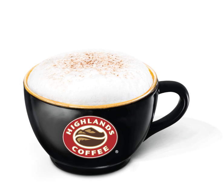 Bolder Tasting Than A Latte, Our Cappuccino Starts - Highland Coffee Clipart (800x800), Png Download