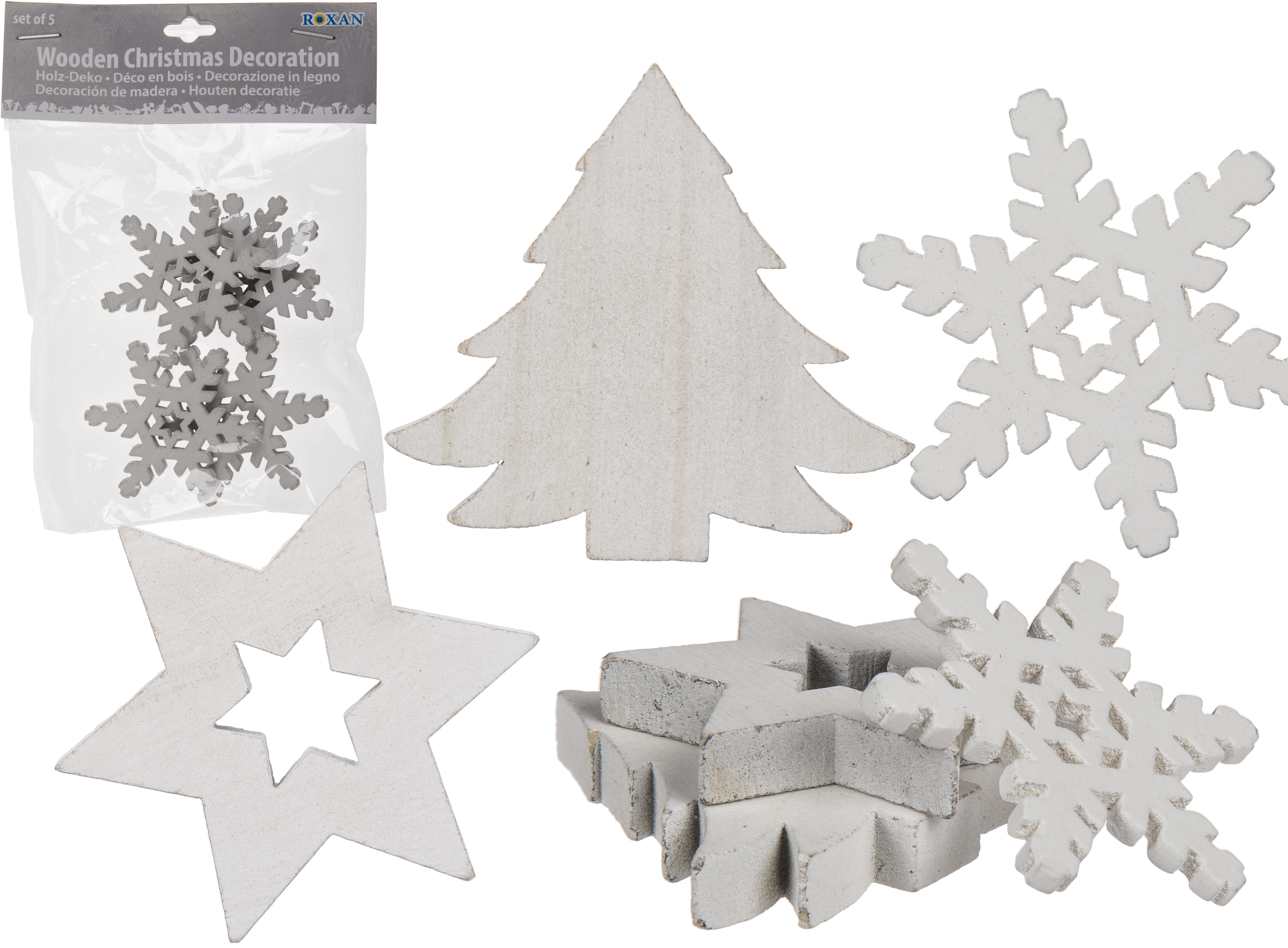 White Wooden Decoration - Christmas Ornament Clipart (2835x2126), Png Download