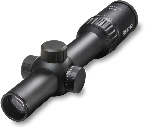 Steiner P4xi Rifle Scope 30mm Tube 1-4x 24mm 1/2 Moa - Steiner P4xi 1 4x24mm Clipart (652x700), Png Download