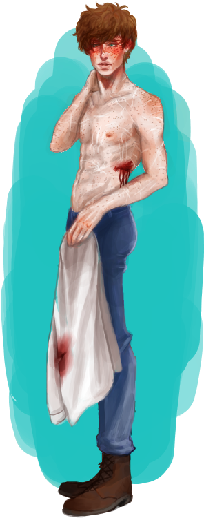 Fantastic Beasts Fanfiction Newt Scars Clipart (398x830), Png Download