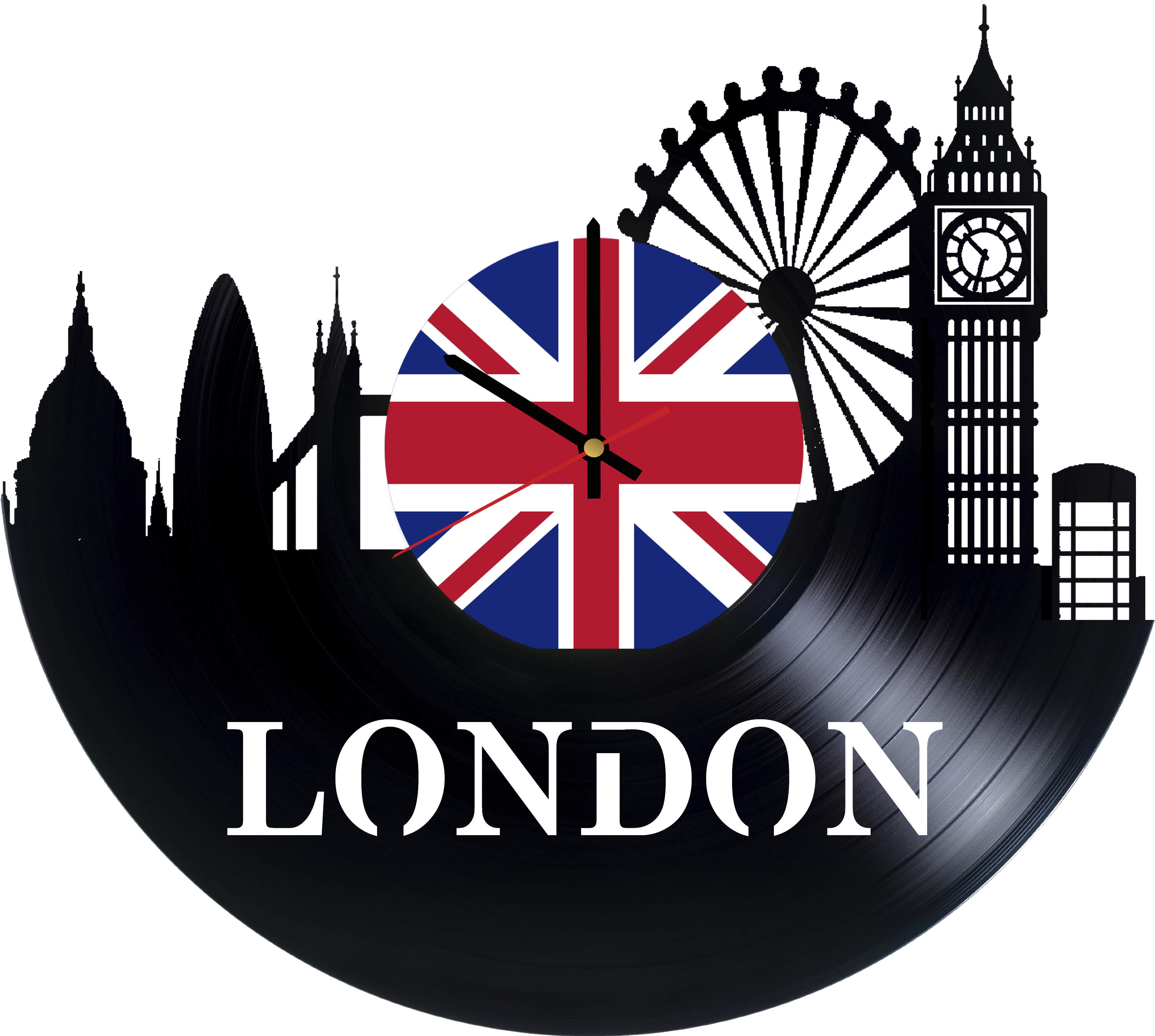 Skyline Clipart Clock London - London Silhouette London Eye - Png Download (4016x4016), Png Download