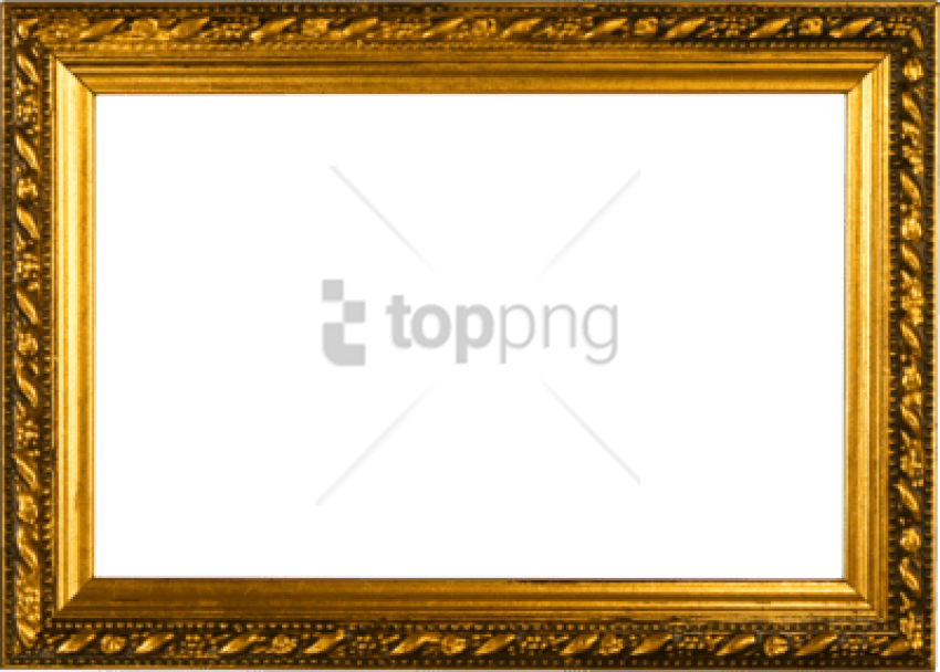 Free Png Gold Vector Border Png Png Image With Transparent - Gold Picture Frame Psd Clipart (850x608), Png Download