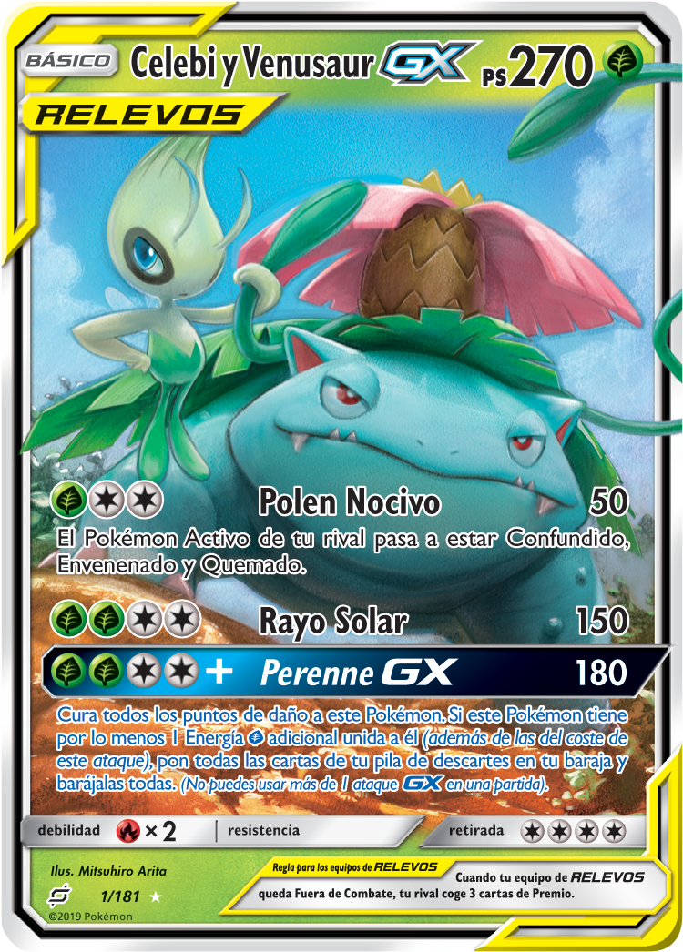 Tag Team Pokémon-gx Celebi & Venusaur Es Png - Celebi And Venusaur Gx Clipart (819x1114), Png Download