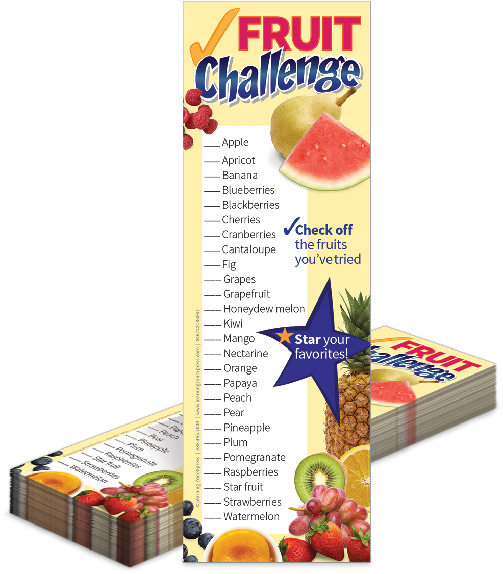 Fruit And Veggie Challenge Bookmarks - Strawberry Clipart (1500x1500), Png Download