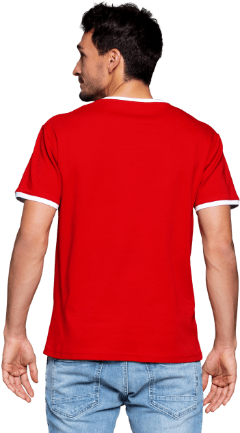 T-shirt Retro - Pantalon Azul Con Polo Rojo Clipart (660x660), Png Download