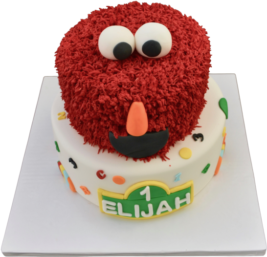 Elmo Sesame Street Chocolate Cake With Dulce De Leche - Sugar Cake Clipart (594x600), Png Download