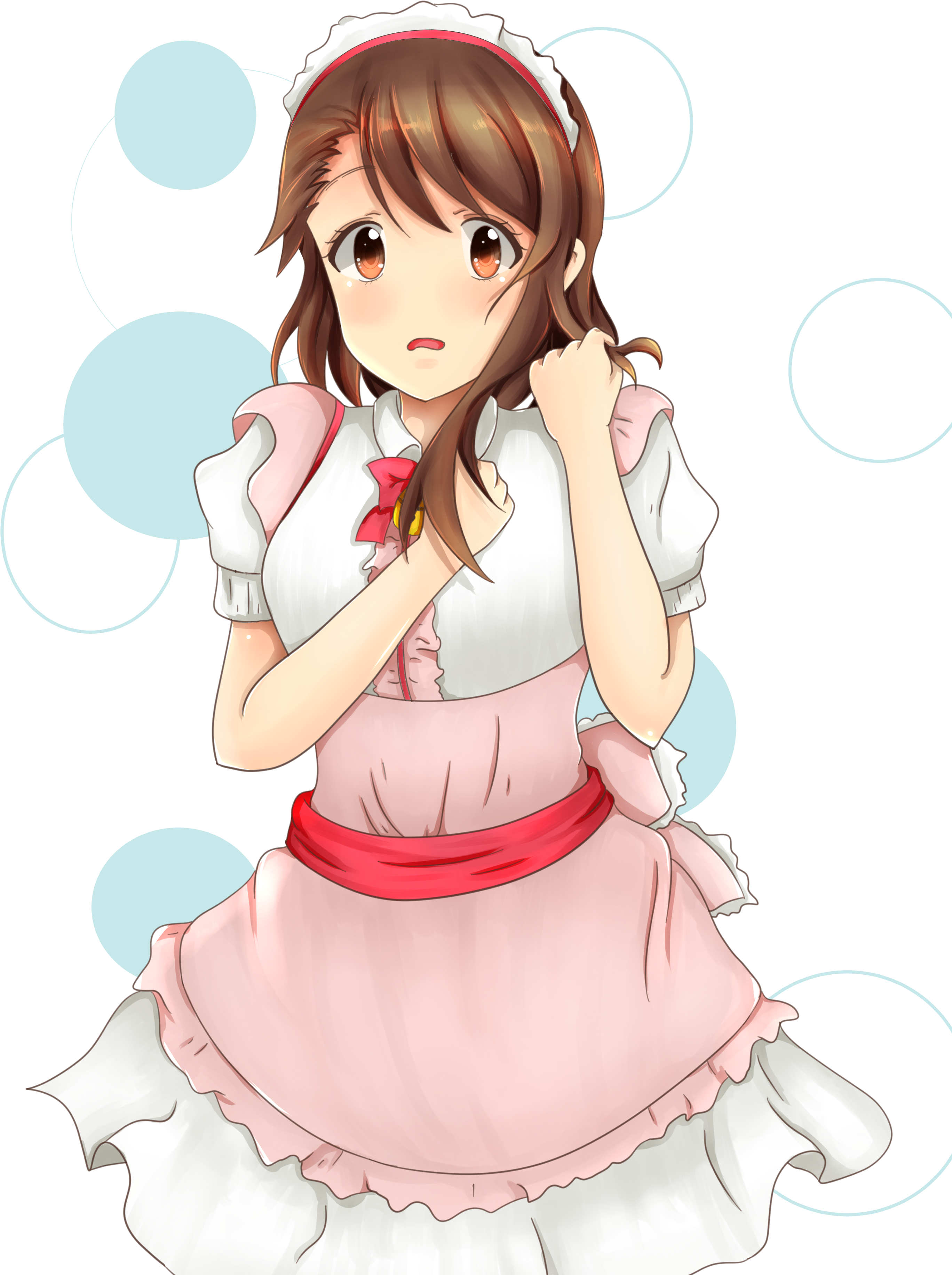 Cafe Maid Kosaki - Cartoon Clipart (2894x4093), Png Download