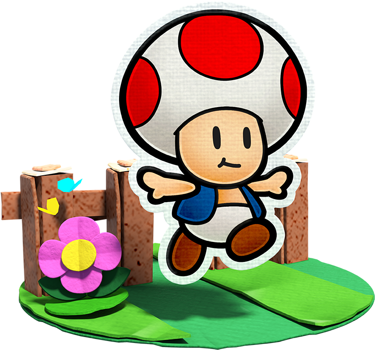 Paper Mario - Paper Mario Color Splash Toad Png Clipart (1000x1000), Png Download